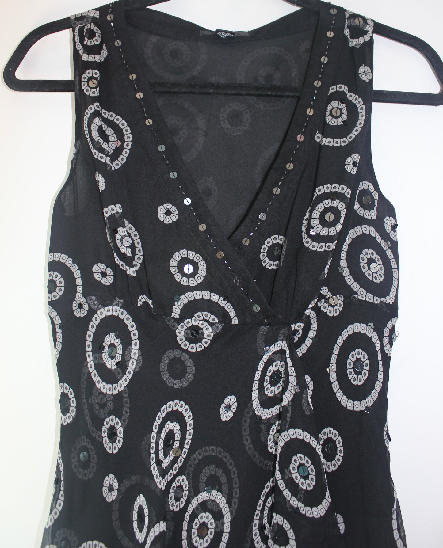 Y2K Circle & Sequin Asymmetrical Tank Top