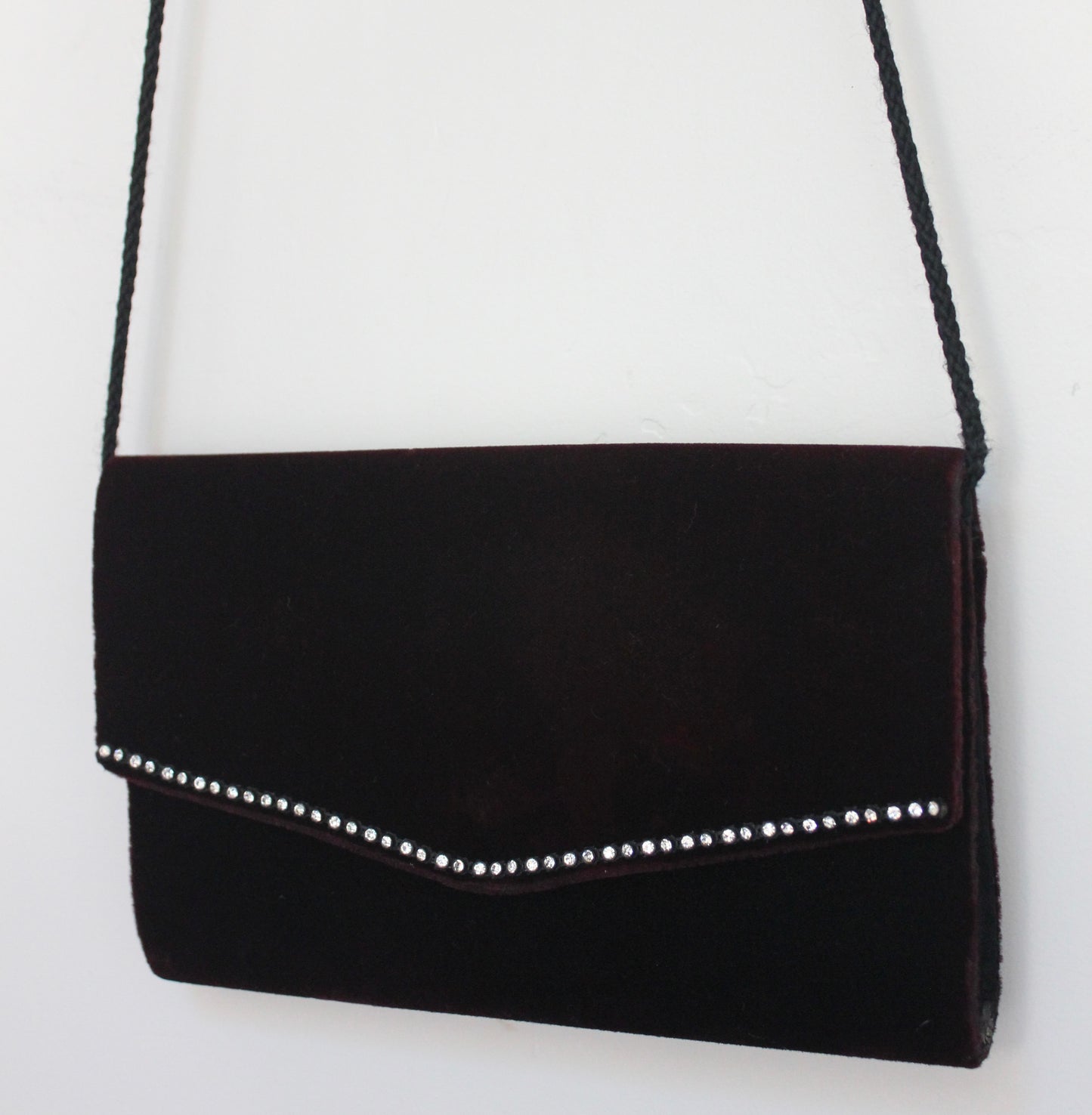 Vanity Velvet Jeweled Crossbody Clutch