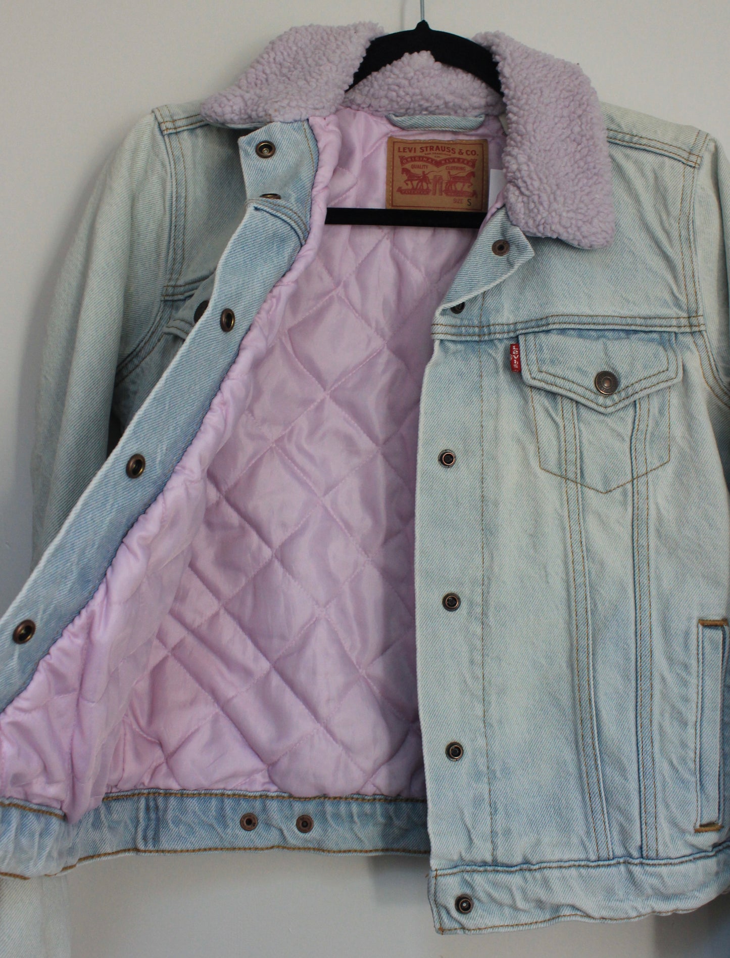 Levi's Lilac Sherpa & Denim Trucker Jacket