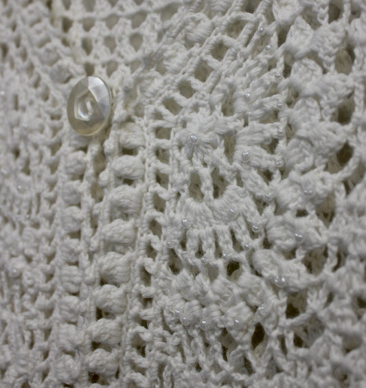 Darling Crochet Pearled Cardigan