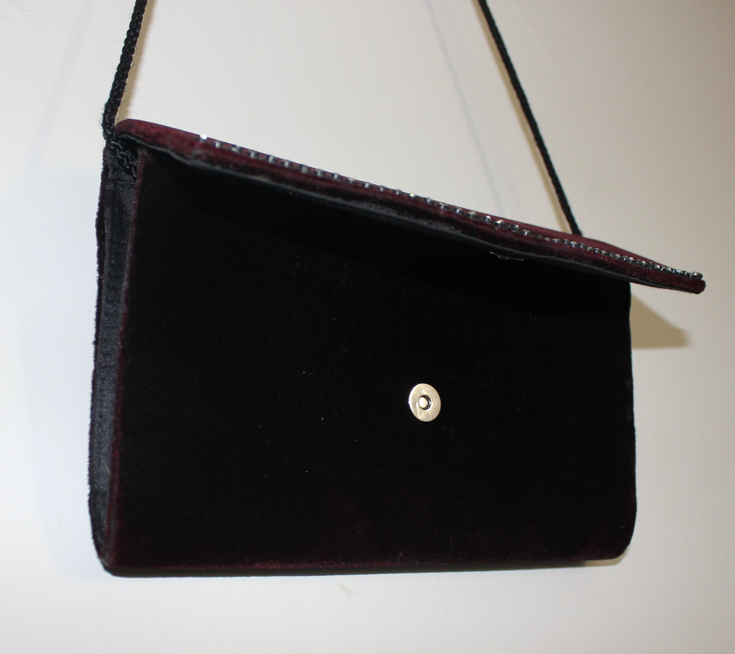 Vanity Velvet Jeweled Crossbody Clutch