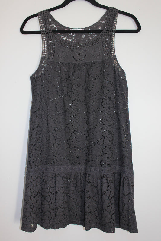 Slate Floral Eyelet Shift Dress