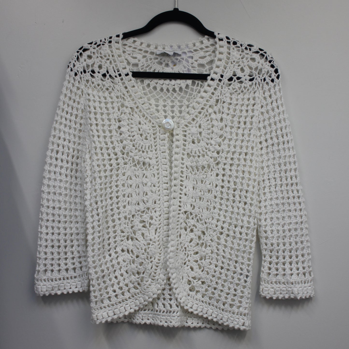 Darling Crochet Pearled Cardigan