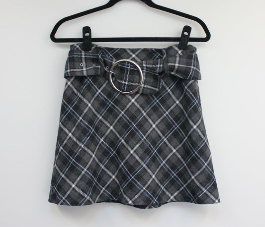 Study Date Argyle Belted Skirt