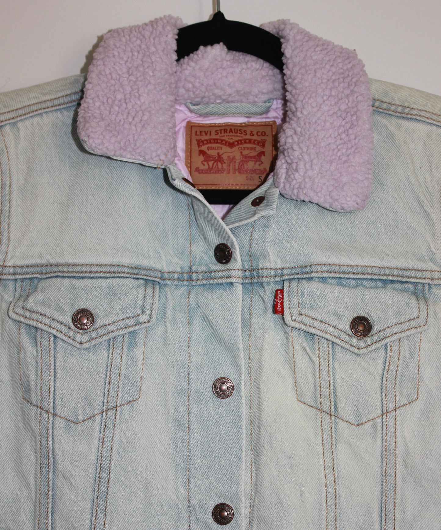 Levi's Lilac Sherpa & Denim Trucker Jacket