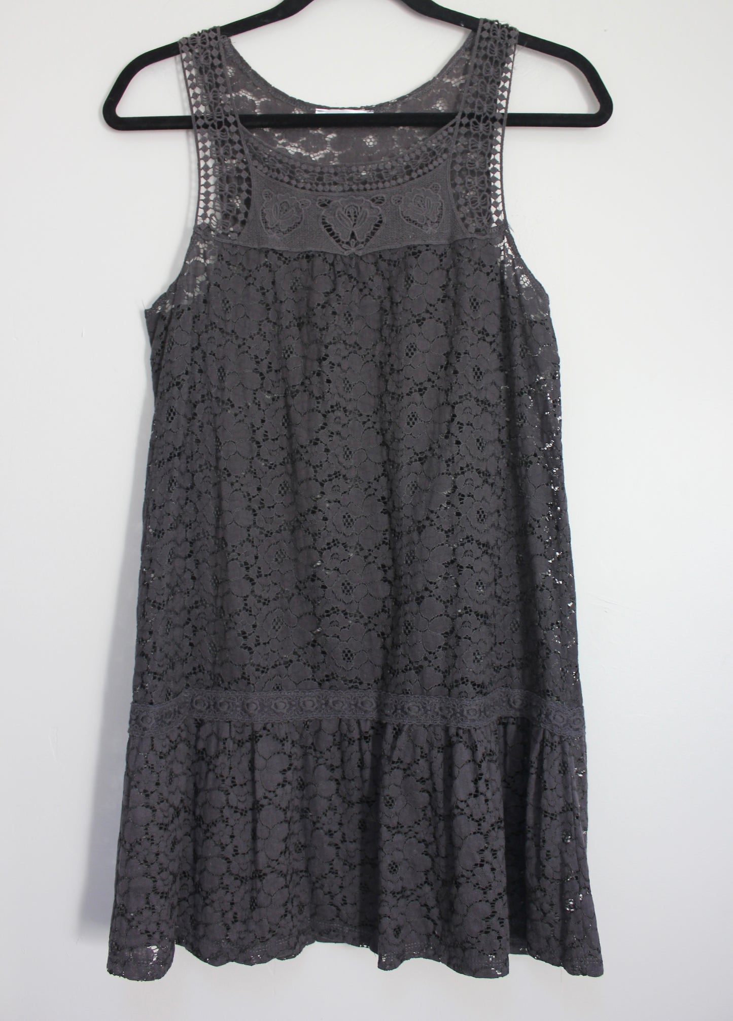 Slate Floral Eyelet Shift Dress